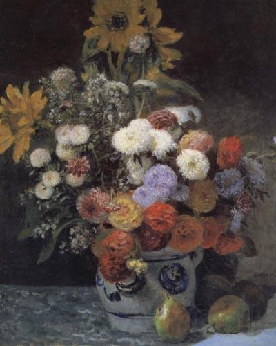 Pierre Renoir Mixed Flowers in an Earthenware Pot Norge oil painting art
